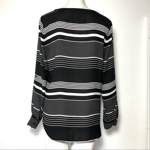 ⭐️ Ann Taylor LOFT Striped Long Sleeve Blouse EXTRA SMALL - Picture 3 of 12